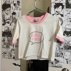 Betty and Veronica girl power crop tee